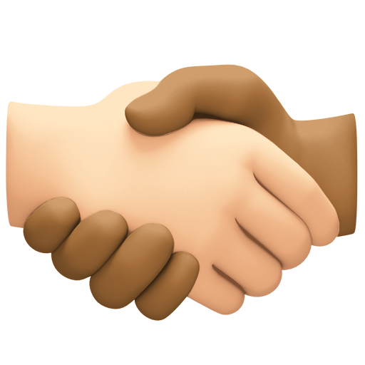 Handshake: Light Skin Tone, Medium-Dark Skin Tone, the design in this release