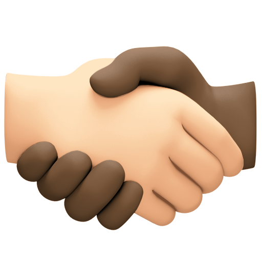 Handshake: Light Skin Tone, Dark Skin Tone, the design in this release