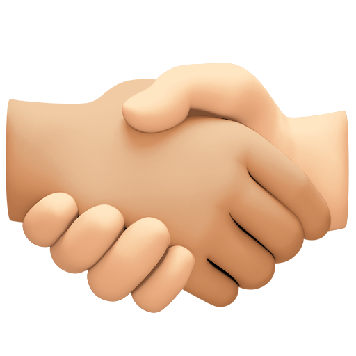 Handshake: Medium-Light Skin Tone, Light Skin Tone, the design in this release