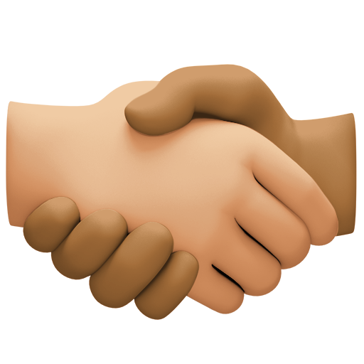 Handshake: Medium-Light Skin Tone, Medium-Dark Skin Tone, the design in this release