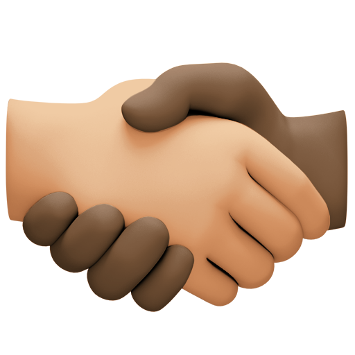 Handshake: Medium-Light Skin Tone, Dark Skin Tone, the design in this release