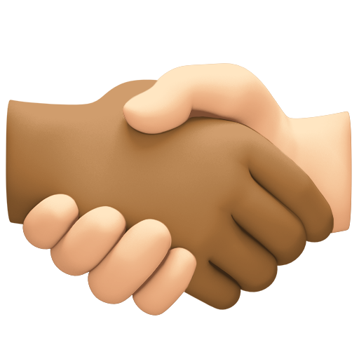 Handshake: Medium-Dark Skin Tone, Light Skin Tone, the design in this release