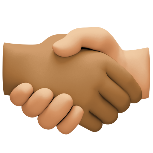 Handshake: Medium-Dark Skin Tone, Medium-Light Skin Tone, the design in this release