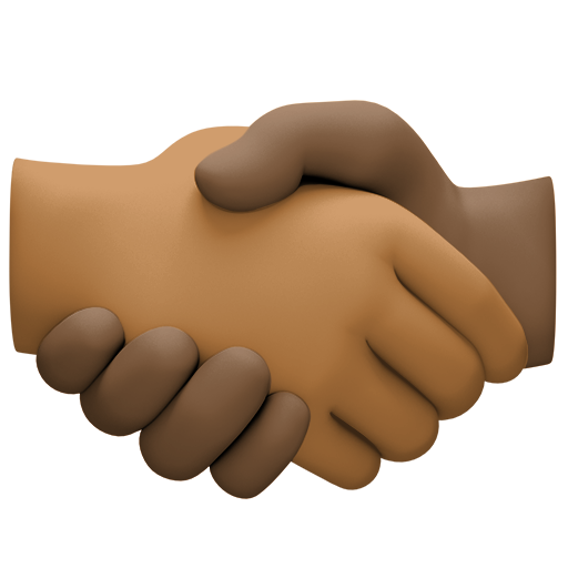 Handshake: Medium-Dark Skin Tone, Dark Skin Tone, the design in this release