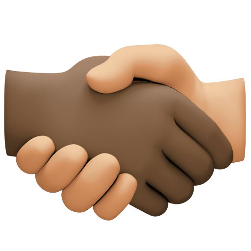 Handshake: Dark Skin Tone, Medium-Light Skin Tone, the design in this release