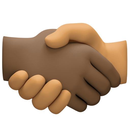 Handshake: Dark Skin Tone, Medium Skin Tone, the design in this release