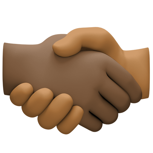 Handshake: Dark Skin Tone, Medium-Dark Skin Tone, the design in this release