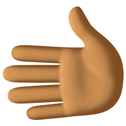 Leftwards Hand: Medium-Dark Skin Tone, the design in this release