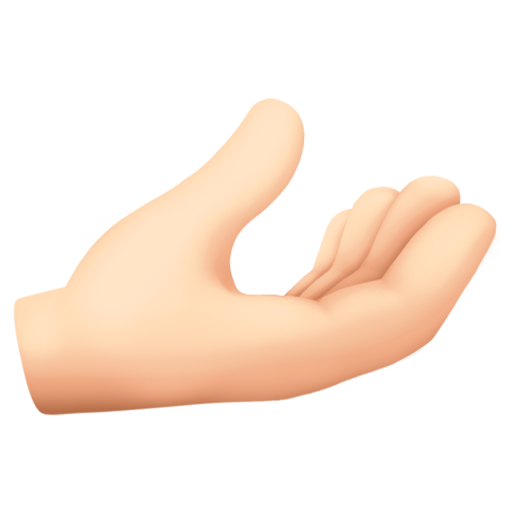 Palm up Hand: Light Skin Tone, the design in this release