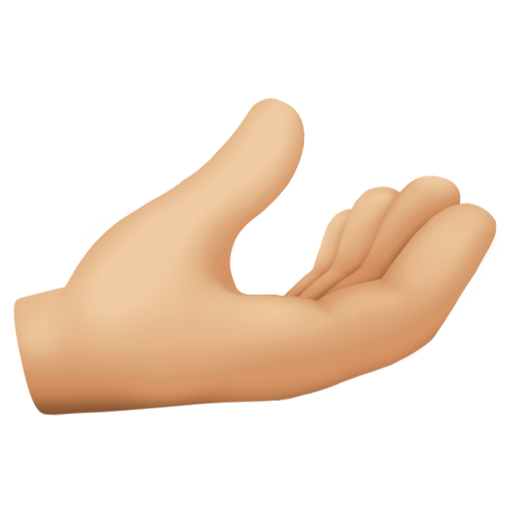 Palm up Hand: Medium-Light Skin Tone, the design in this release