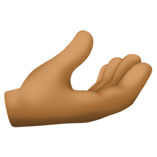 Palm up Hand: Medium-Dark Skin Tone, the design in this release
