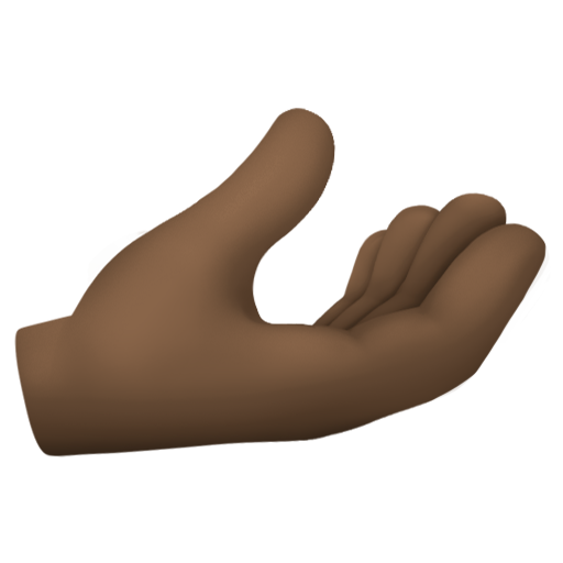 Palm up Hand: Dark Skin Tone, the design in this release