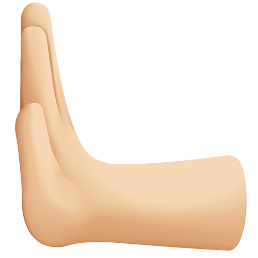 Leftwards Pushing Hand: Medium-Light Skin Tone, the design in this release
