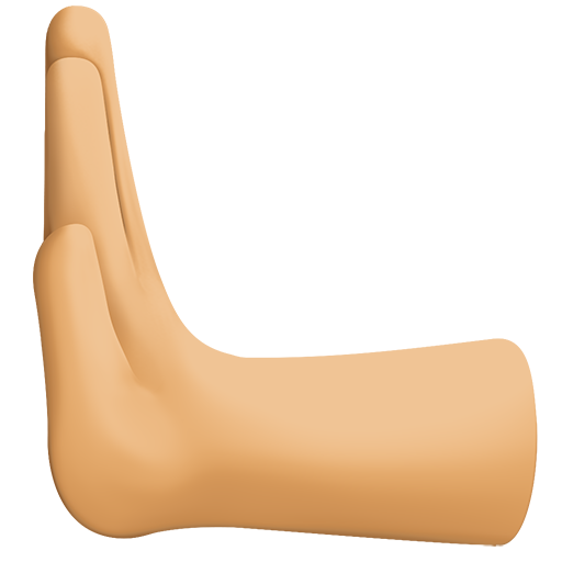 Leftwards Pushing Hand: Medium Skin Tone, the design in this release