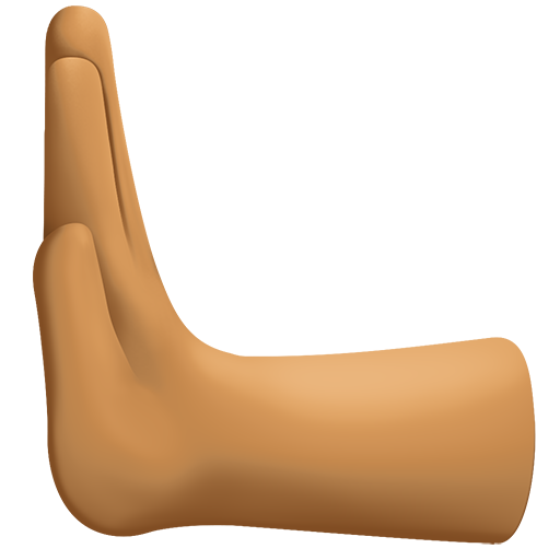 Leftwards Pushing Hand: Medium-Dark Skin Tone, the design in this release
