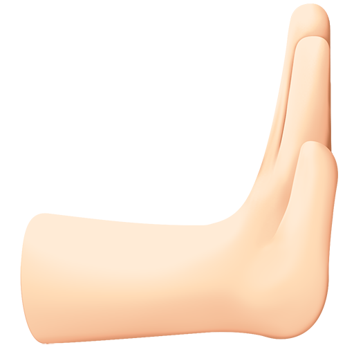 Rightwards Pushing Hand: Light Skin Tone, the design in this release