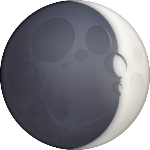 waxing crescent moon as rendered by Facebook