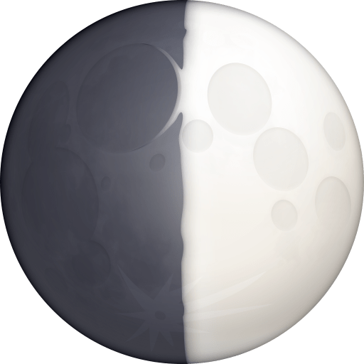 first quarter moon as rendered by Facebook