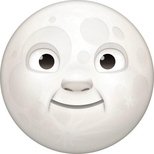 full moon face as rendered by Facebook