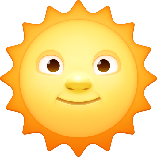 sun with face as rendered by Facebook