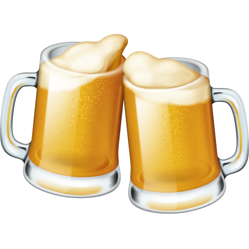 clinking beer mugs as rendered by Facebook