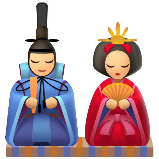 Japanese dolls as rendered by Facebook