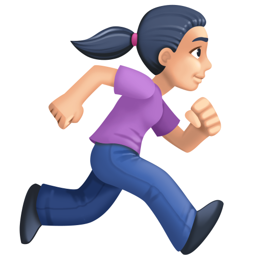 Woman Running Facing Right: Light Skin Tone, the design in this release