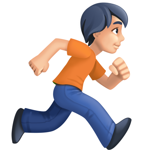 Person Running Facing Right: Light Skin Tone, the design in this release