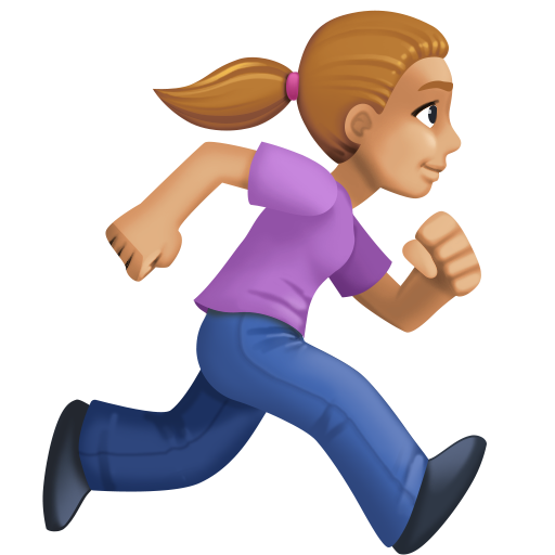 Woman Running Facing Right: Medium-Light Skin Tone, the design in this release