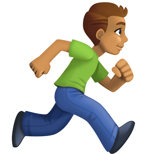 Man Running Facing Right: Medium Skin Tone, the design in this release