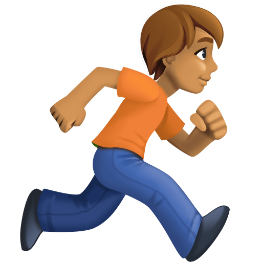 Person Running Facing Right: Medium Skin Tone, the design in this release