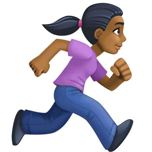 Woman Running Facing Right: Medium-Dark Skin Tone, the design in this release
