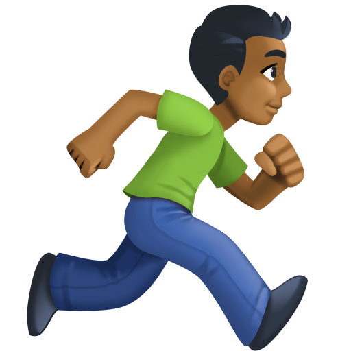 Man Running Facing Right: Medium-Dark Skin Tone, the design in this release