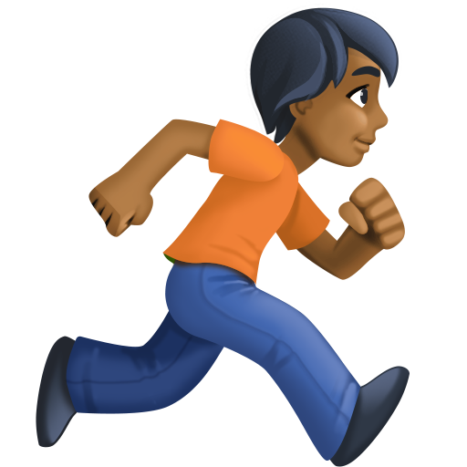 Person Running Facing Right: Medium-Dark Skin Tone, the design in this release