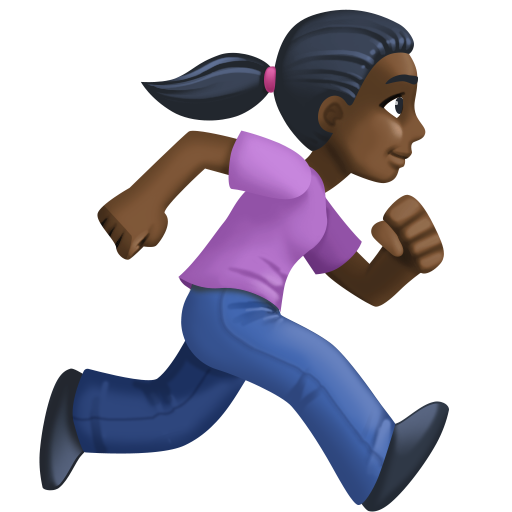 Woman Running Facing Right: Dark Skin Tone, the design in this release