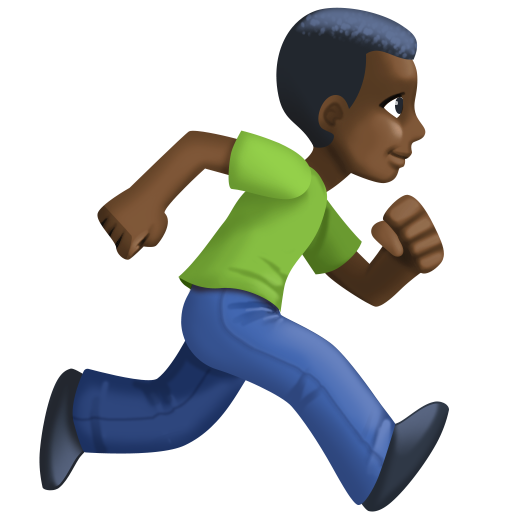 Man Running Facing Right: Dark Skin Tone, the design in this release