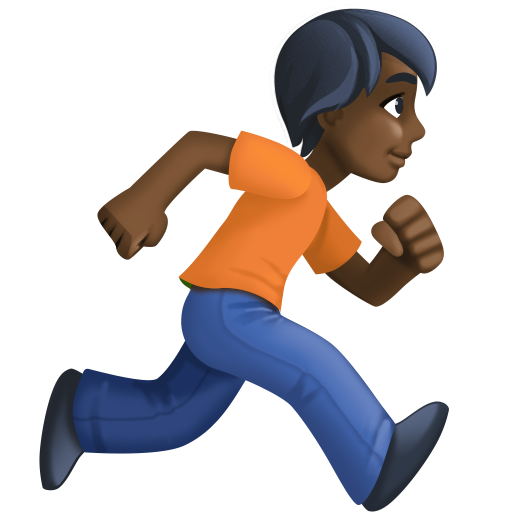 Person Running Facing Right: Dark Skin Tone, the design in this release