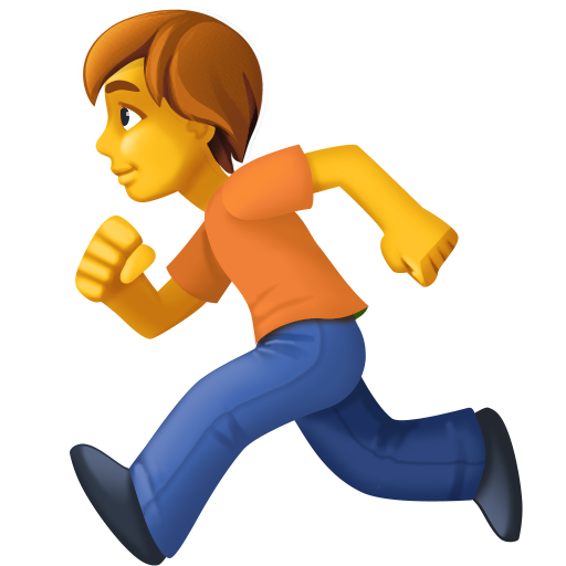 person running as rendered by Facebook
