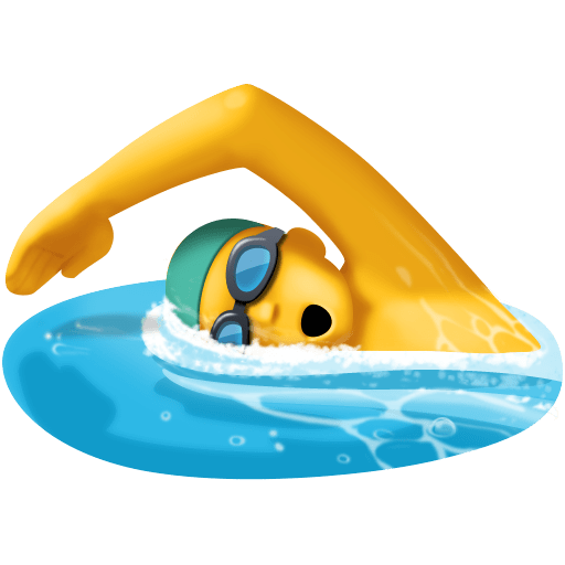 man swimming as rendered by Facebook