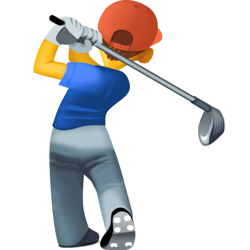 man golfing as rendered by Facebook
