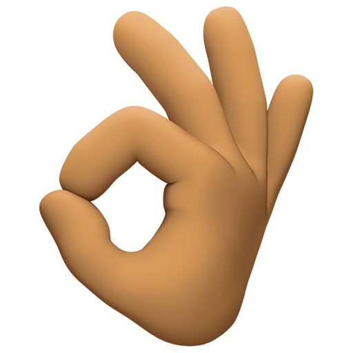OK hand: medium skin tone as rendered by Facebook