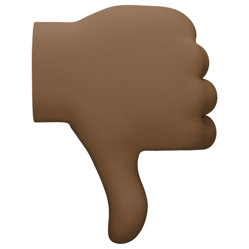thumbs down: dark skin tone as rendered by Facebook