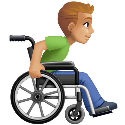 Man in Manual Wheelchair Facing Right: Medium-Light Skin Tone, the design in this release