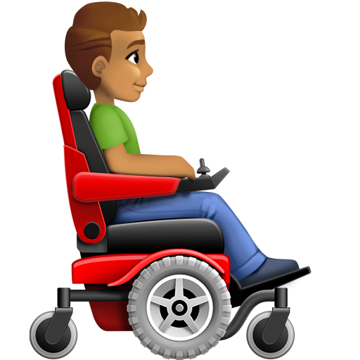 Man in Motorized Wheelchair Facing Right: Medium Skin Tone, the design in this release