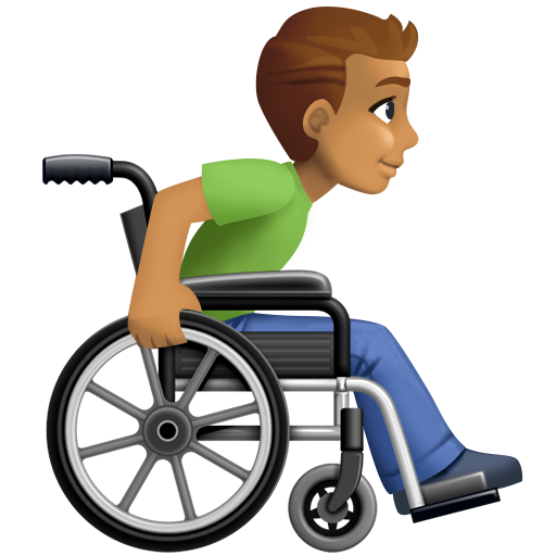 Man in Manual Wheelchair Facing Right: Medium Skin Tone, the design in this release