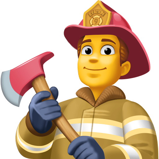 man firefighter as rendered by Facebook