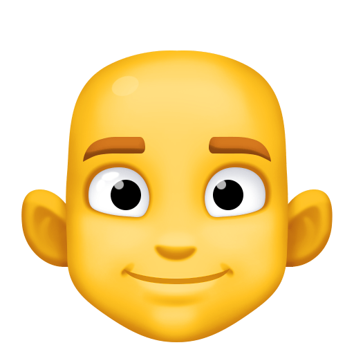 man: bald as rendered by Facebook