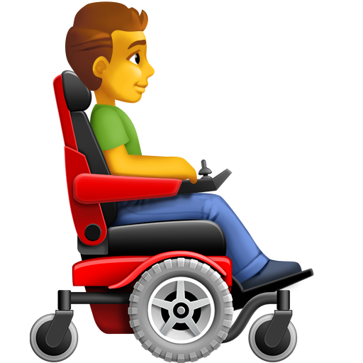 Man in Motorized Wheelchair Facing Right, the design in this release