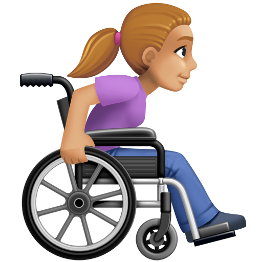 Woman in Manual Wheelchair Facing Right: Medium-Light Skin Tone, the design in this release
