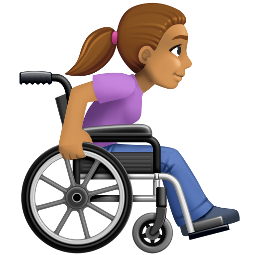 Woman in Manual Wheelchair Facing Right: Medium Skin Tone, the design in this release